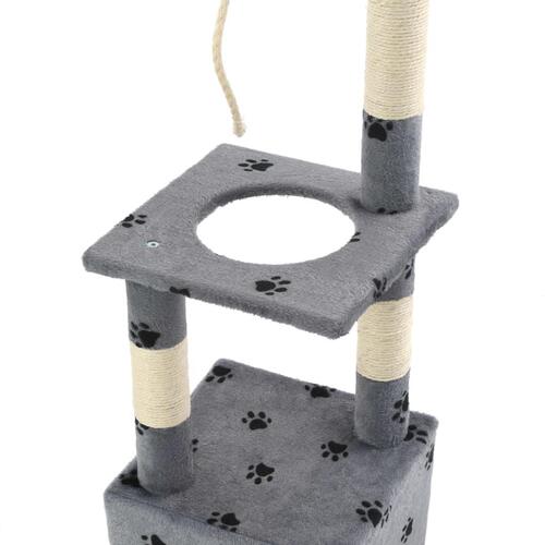 Kradsetræ til katte med sisal-kradsestolper 109 cm grå poteprint