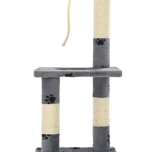 Kradsetræ til katte med sisal-kradsestolper 109 cm grå poteprint