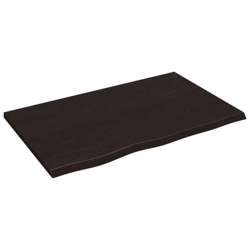 Væghylde 80x50x2 cm behandlet massivt egetræ mørkebrun