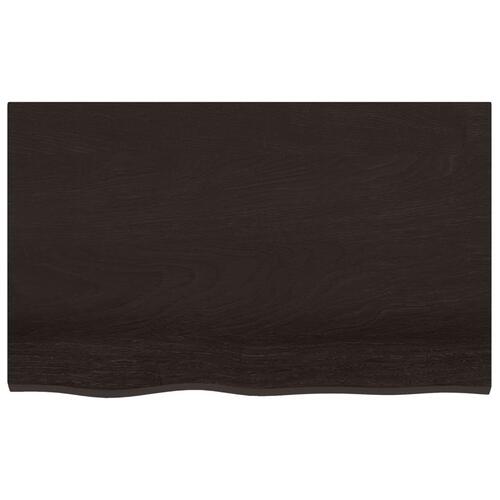 Væghylde 80x50x2 cm behandlet massivt egetræ mørkebrun