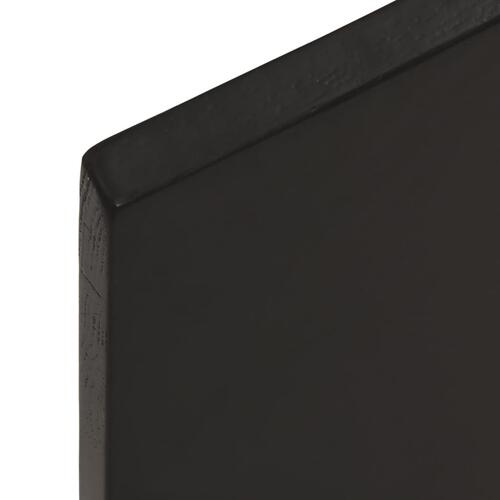 Væghylde 80x50x2 cm behandlet massivt egetræ mørkebrun