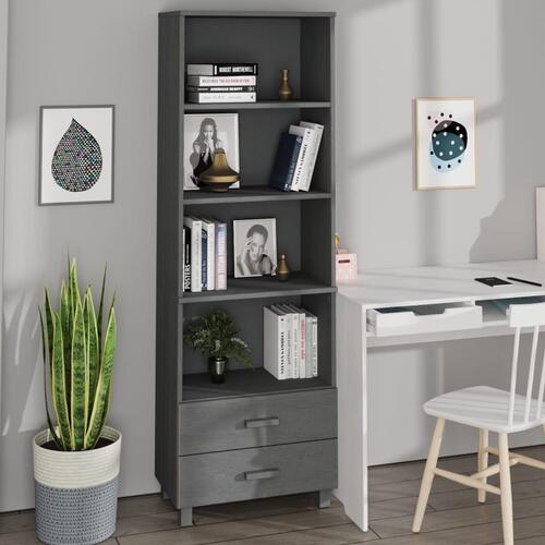Højskab HAMAR 60x35x180 cm massivt fyrretræ mørkegrå