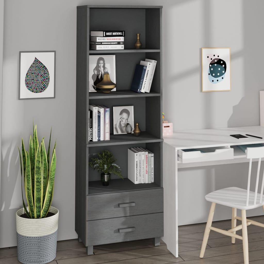 Højskab HAMAR 60x35x180 cm massivt fyrretræ mørkegrå