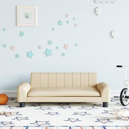 Sofa til børn 90x53x30 cm stof cremefarvet