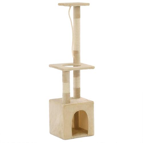 Kradsetræ til katte med sisal-kradsestolper 109 cm beige
