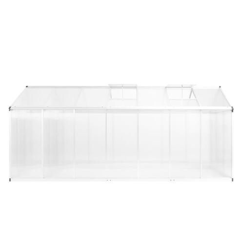 Drivhus 421x190x195 cm 15,6 m³ aluminium