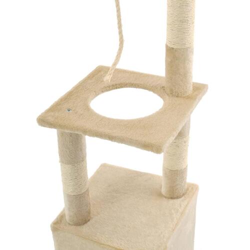 Kradsetræ til katte med sisal-kradsestolper 109 cm beige