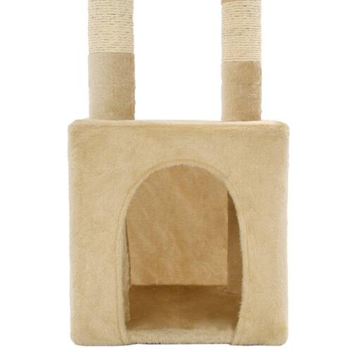 Kradsetræ til katte med sisal-kradsestolper 109 cm beige