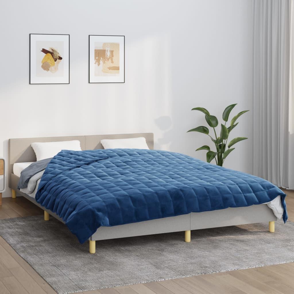 Tyngdetæppe 200x230 cm 13 kg stof blå