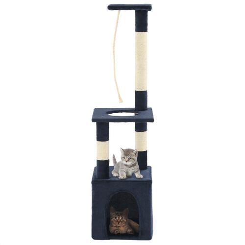 Kradsetræ til katte med sisal-kradsestolper 109 cm mørkeblå