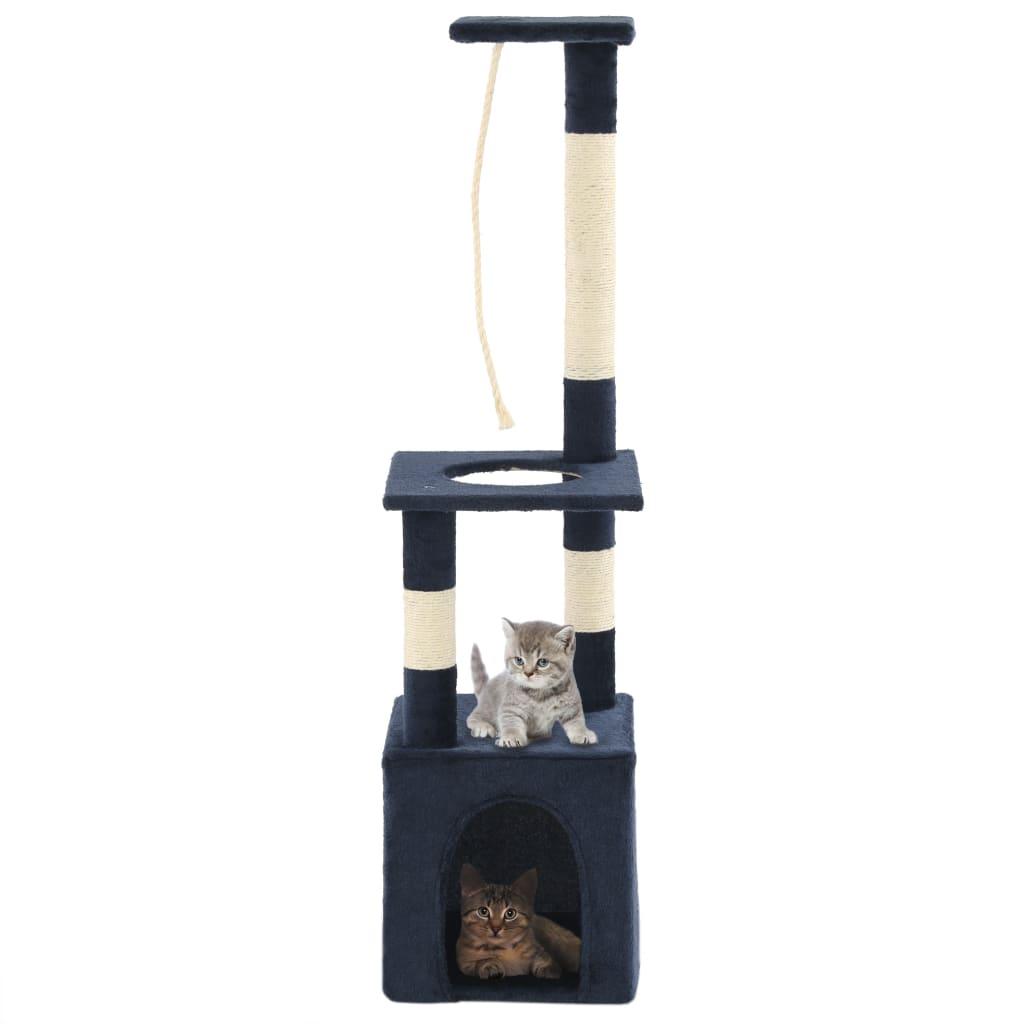 Kradsetræ til katte med sisal-kradsestolper 109 cm mørkeblå