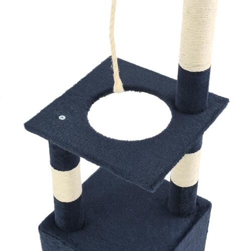 Kradsetræ til katte med sisal-kradsestolper 109 cm mørkeblå
