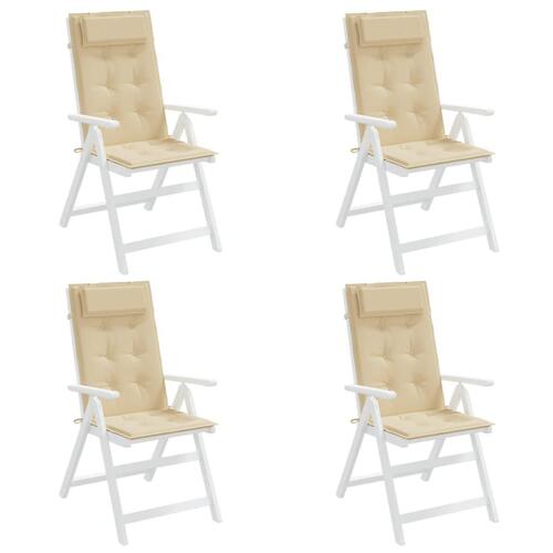 Stolehynder m. høj ryg 4 stk. oxfordstof beige