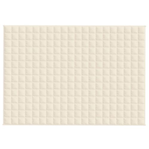 Tyngdetæppe 140x200 cm 6 kg stof lys cremefarve