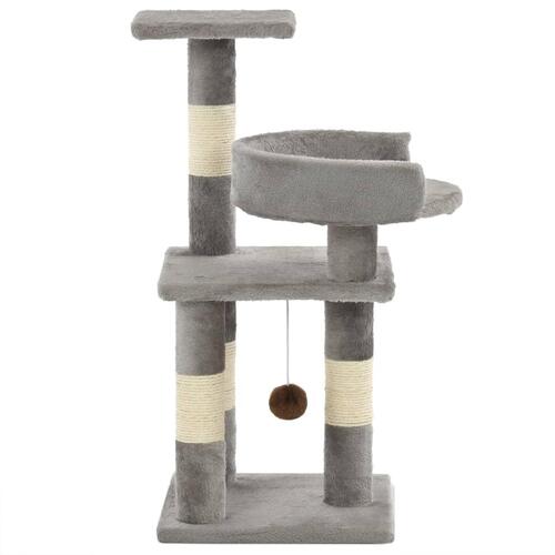 Kradsetræ til katte med sisal-kradsestolper 65 cm grå