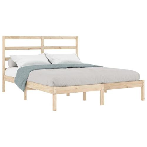 Sengeramme uden madras 140x200 cm massivt fyrretræ