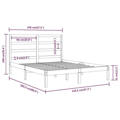 Sengeramme 140x200 cm massivt fyrretræ