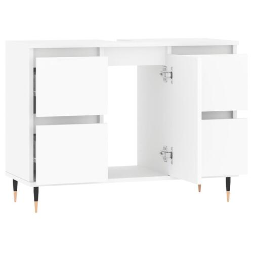 Badeværelsesskab 80x33x60 cm konstrueret træ hvid