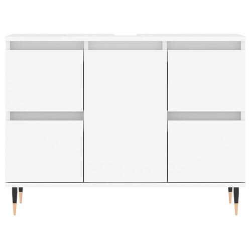 Badeværelsesskab 80x33x60 cm konstrueret træ hvid