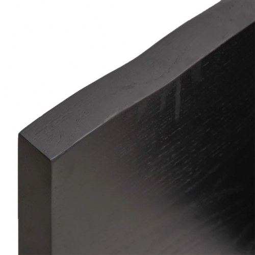 Væghylde 80×60×(2-4) cm i behandlet massivt egetræ - mørkebrun