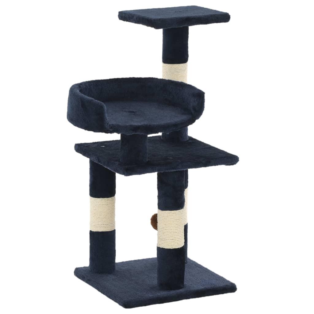 Kradsetræ til katte med sisal-kradsestolper 65 cm blå