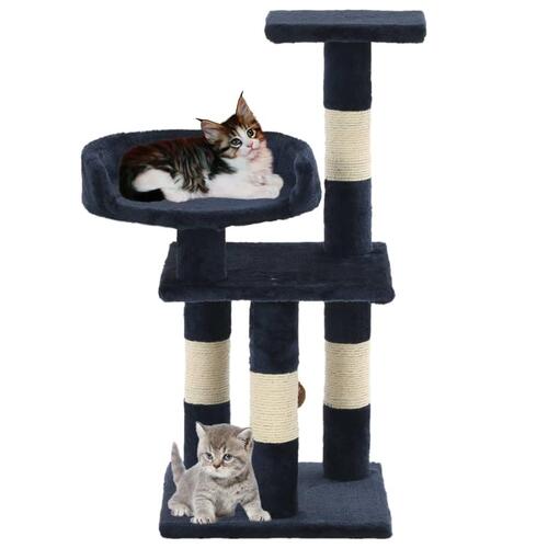 Kradsetræ til katte med sisal-kradsestolper 65 cm blå