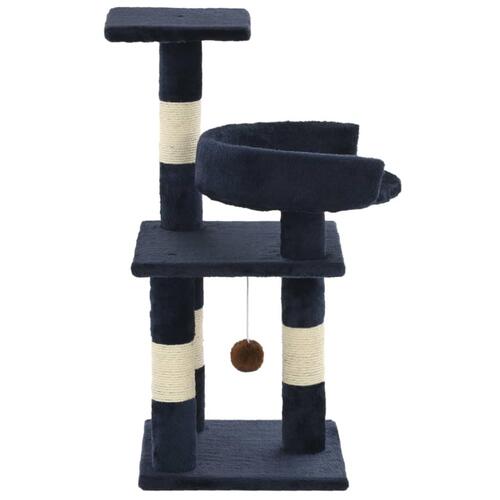 Kradsetræ til katte med sisal-kradsestolper 65 cm blå