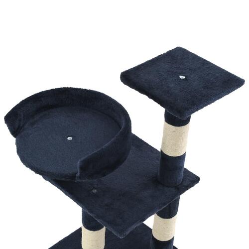 Kradsetræ til katte med sisal-kradsestolper 65 cm blå
