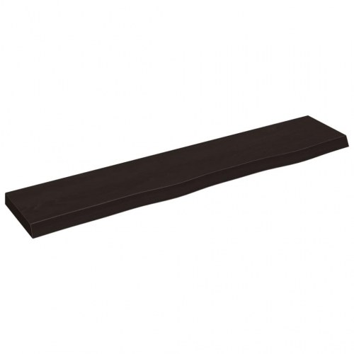 Væghylde 100x20x4 cm behandlet massivt egetræ mørkebrun