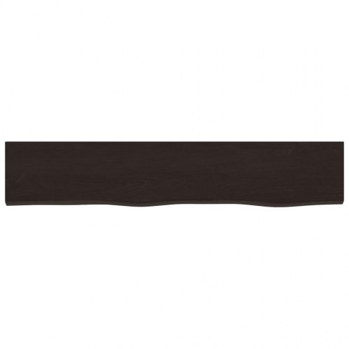 Væghylde 100x20x4 cm behandlet massivt egetræ mørkebrun