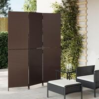 Rumdeler 3 paneler polyrattan brun