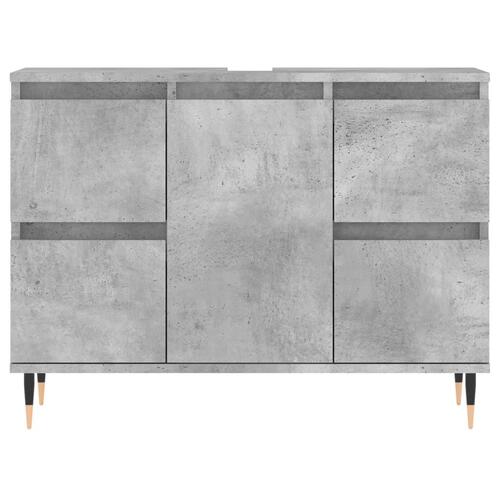 Badeværelsesskab 80x33x60 cm konstrueret træ betongrå