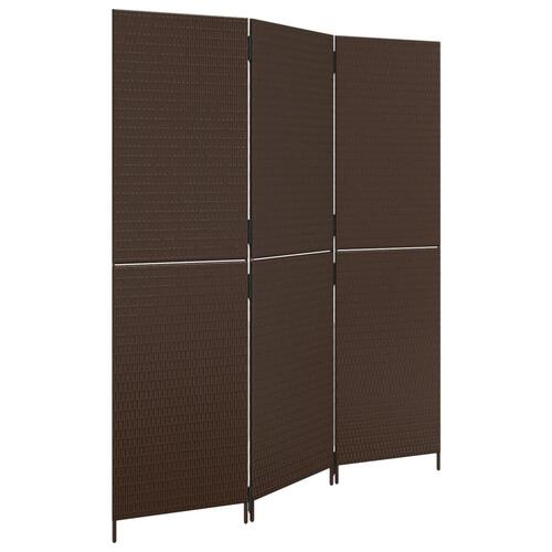 Rumdeler 3 paneler polyrattan brun