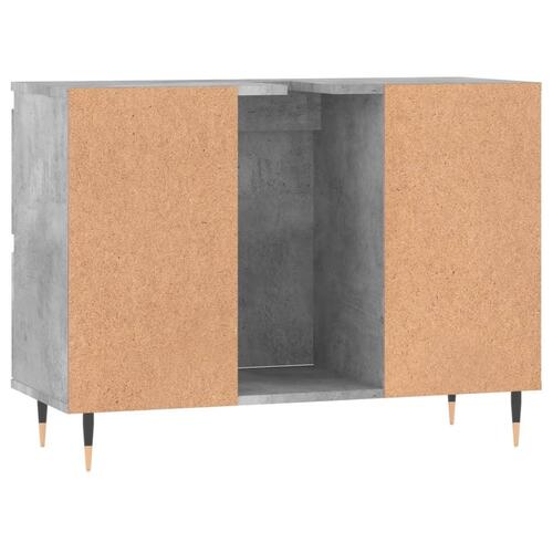 Badeværelsesskab 80x33x60 cm konstrueret træ betongrå