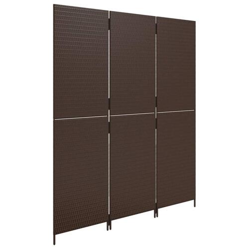 Rumdeler 3 paneler polyrattan brun