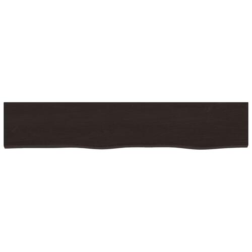Væghylde 100x20x6 cm behandlet massivt egetræ mørkebrun