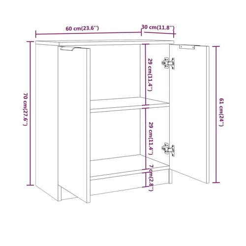 Skænk 60x30x70 cm konstrueret træ hvid
