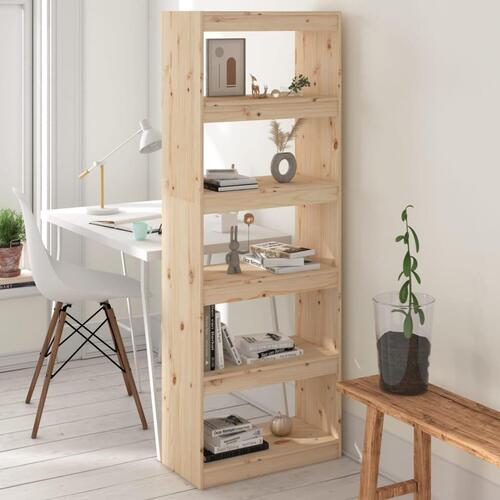 Bogreol/rumdeler 60x30x167,5 cm massivt fyrretræ