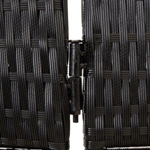 Rumdeler med 5 paneler i polyrattan - sort