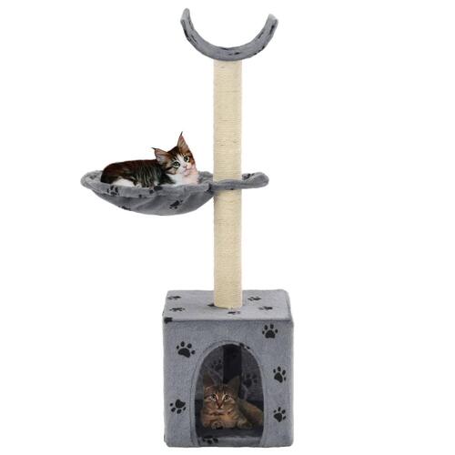 Kradsetræ til katte med sisal-kradsestolper 105 cm poteprint grå