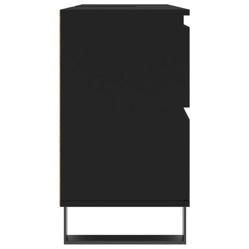 Badeværelsesskab 80x33x60 cm konstrueret træ sort