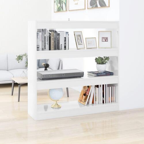 Bogreol/rumdeler 100x30x103 cm hvid højglans