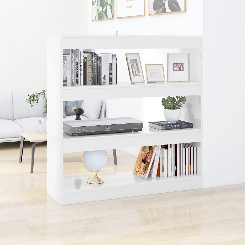 Bogreol/rumdeler 100x30x103 cm hvid højglans