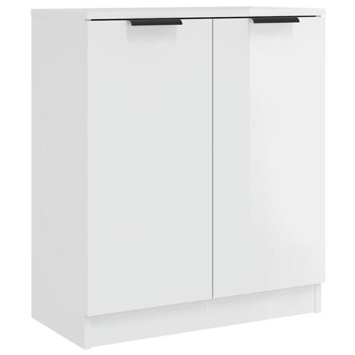 Skænk 60x30x70 cm konstrueret træ hvid højglans