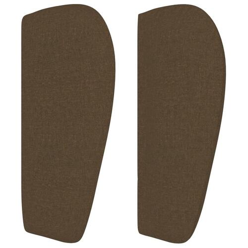 Sengegavl med kanter 93x23x78/88 cm stof mørkebrun