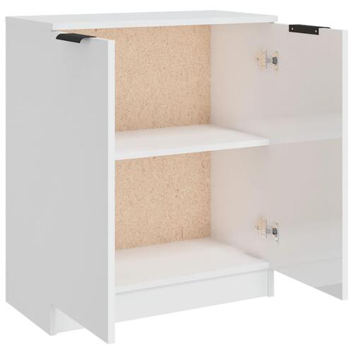 Skænk 60x30x70 cm konstrueret træ hvid højglans