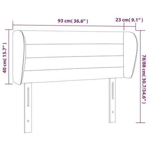 Sengegavl med kanter 93x23x78/88 cm stof mørkebrun