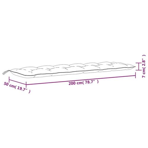 Hynde til havebænk 200x50x7 cm stof grå