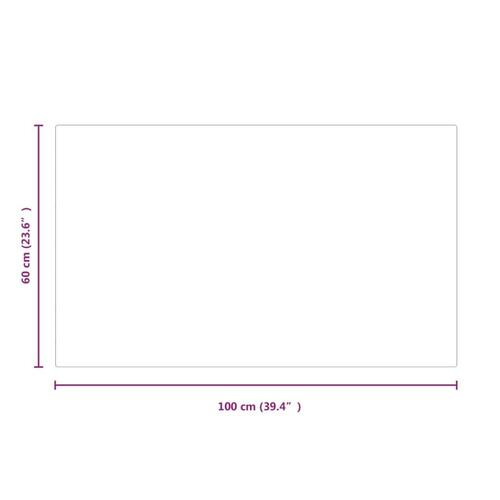 Glasplade til pejs 100x60 cm rektangulær