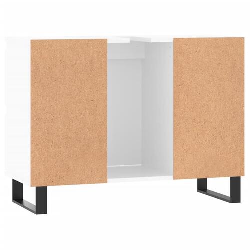 Badeværelsesskab 80x33x60 cm konstrueret træ hvid højglans